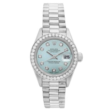 rolex ladies platinum president watch 79166|Rolex Datejust President Platinum Diamond Lapis Lazuli Dial .